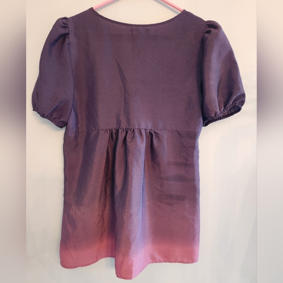 EUC Daisy Fuentes Womens Ombre Blouse Purple to Pink.  Size M.  Beautiful. - Picture 4 of 4